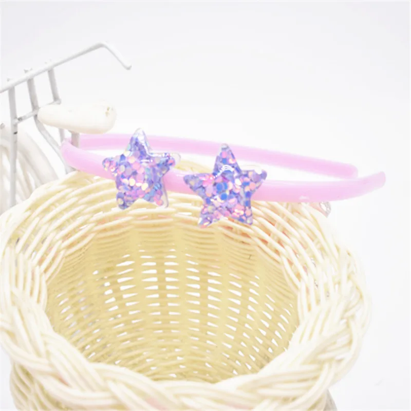 Новый детский модный обруч для волос в форме сердца Пентагон яркое украшение с