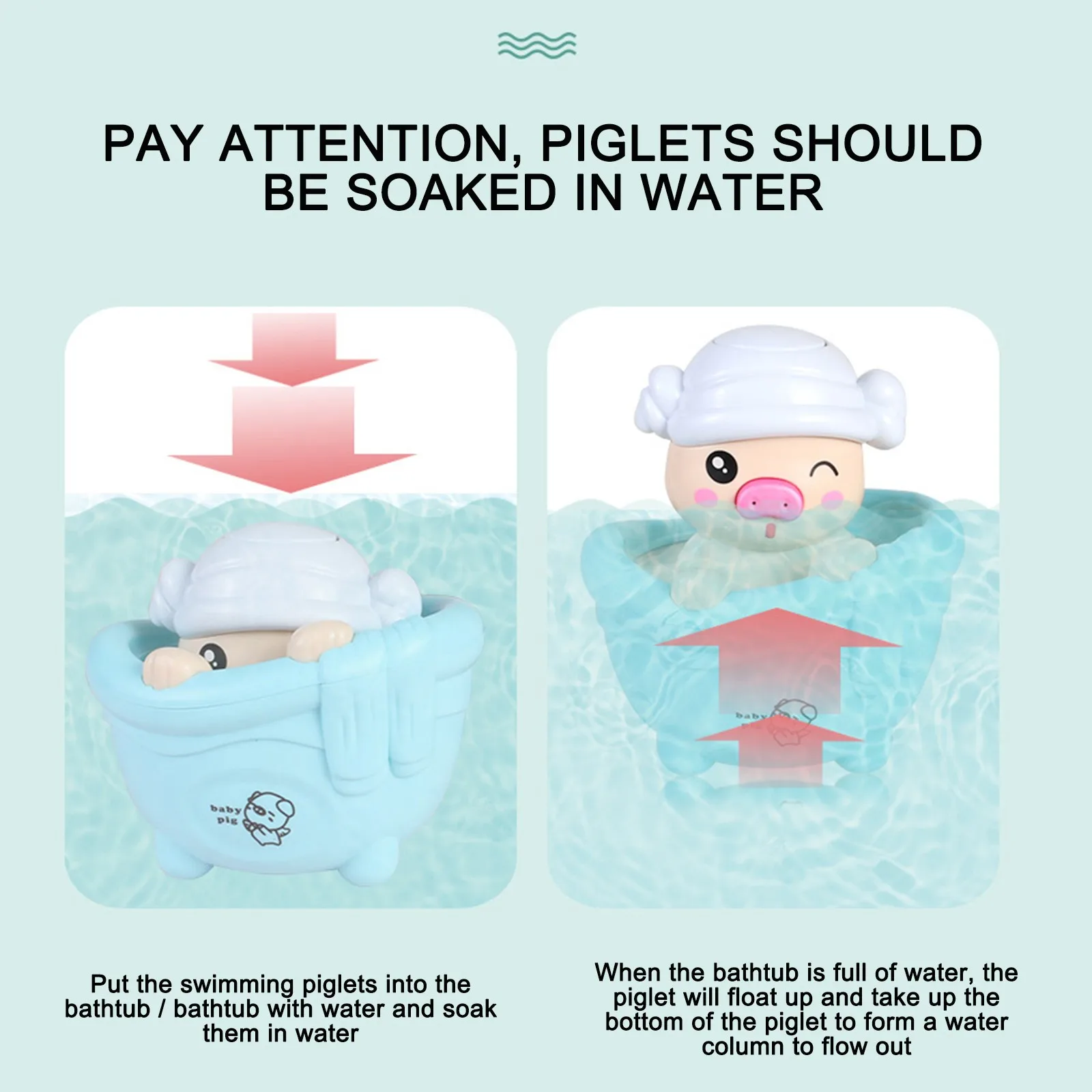 Детская игрушка для ванной смайлик Wink свинья бассейна распылитель воды