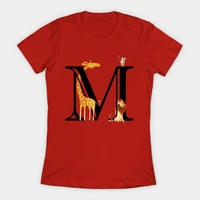letter m safari animals child monogram alphabet womens t shirt