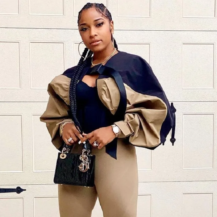 

European and america Style Coats Patchwork Plus Size High Waist New Fashion Streetwear Chic Elegant Autumn Jackets Women Tops