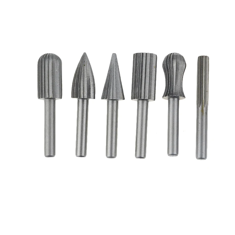 

6PCS 1/4" Hss Rotary Drill Bit Files Burr Drill Bits Rasp Burr Electric Grinder Accessories for Metal Engraving Grinding