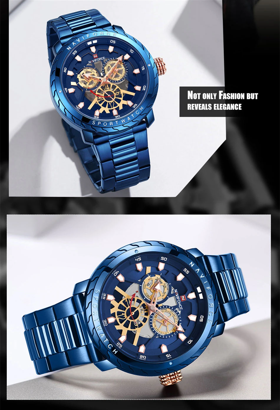 NAVIFORCE, новинка, Топ бренд, часы, мужские, повседневные, кварцевые, дата, часы, мужские, полностью стальные, бизнес, водонепроницаемые, наручные часы, Relogio Masculino