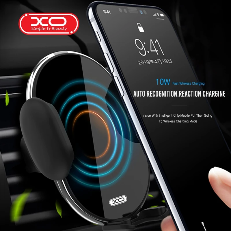 XO WX013 Qi автомобильное беспроводное зарядное устройство для iPhone 11 Pro Max samsung S10