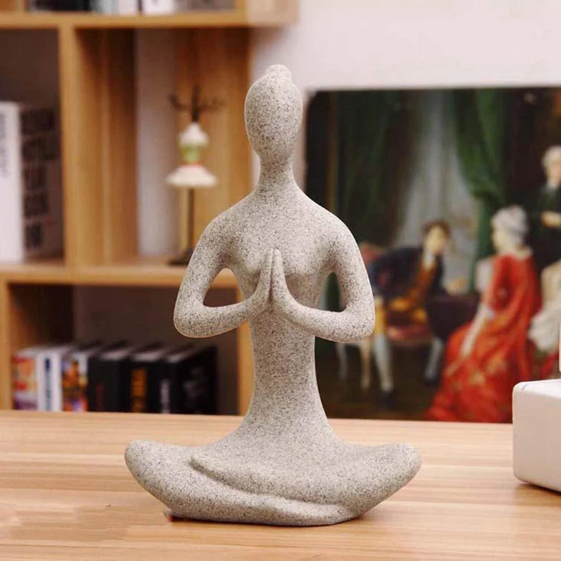 

Meditation Yoga Pose Statue Figurine Resin Crafts Figure Creative Desktop Decoration Ornaments for Home