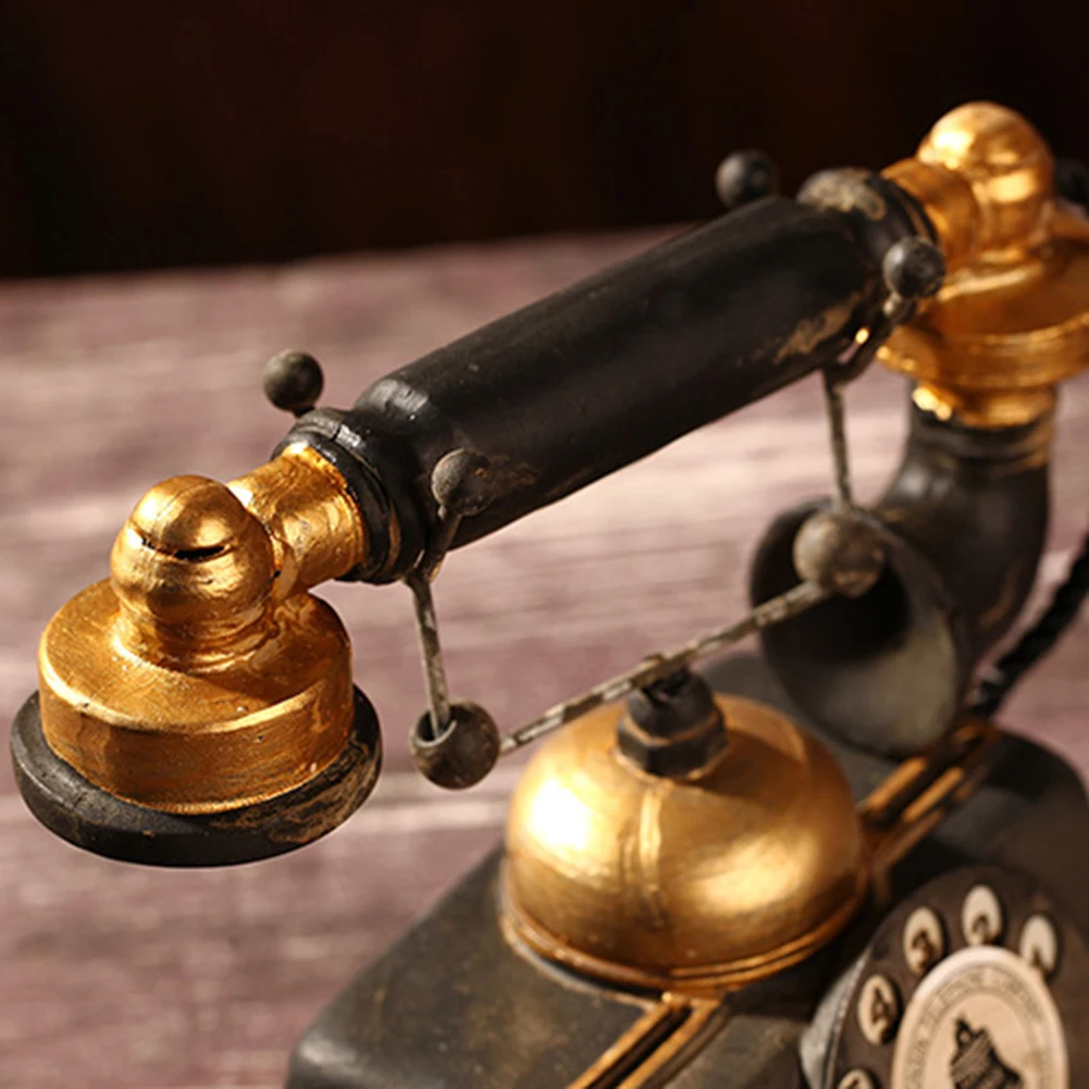 New Vintage Resin Telephone Model Miniature Craft Photography Props Bar Home Decor Retro Furniture Figurines Phone | Дом и сад