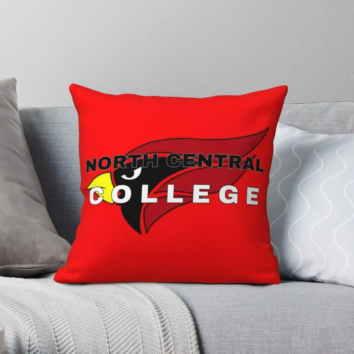

North Central College Square Pillowcase Polyester Linen Velvet Creative Zip Decor Pillow Case Sofa Cushion Cover