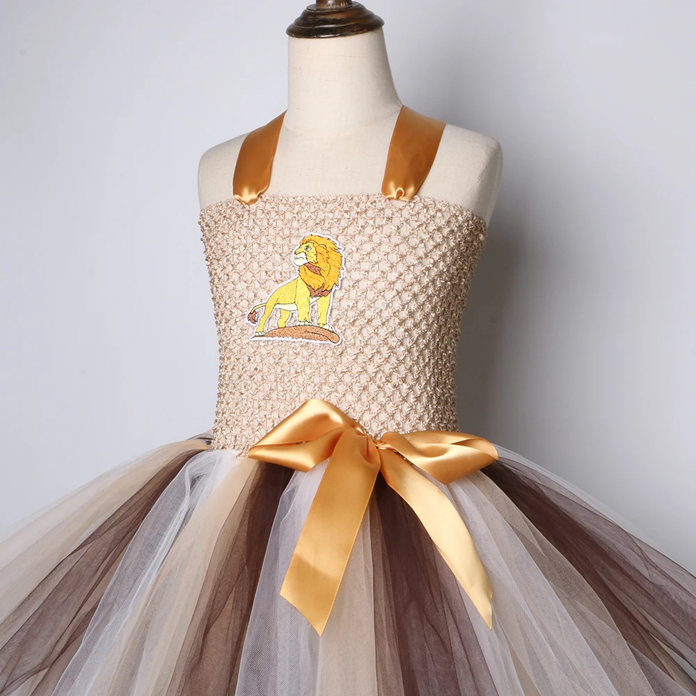 Lion King Tutu Dress Children Cartoon Animal Cosplay Costume Kids Halloween Carnival Christmas Party Dresses for Girls 2-12 | Детская