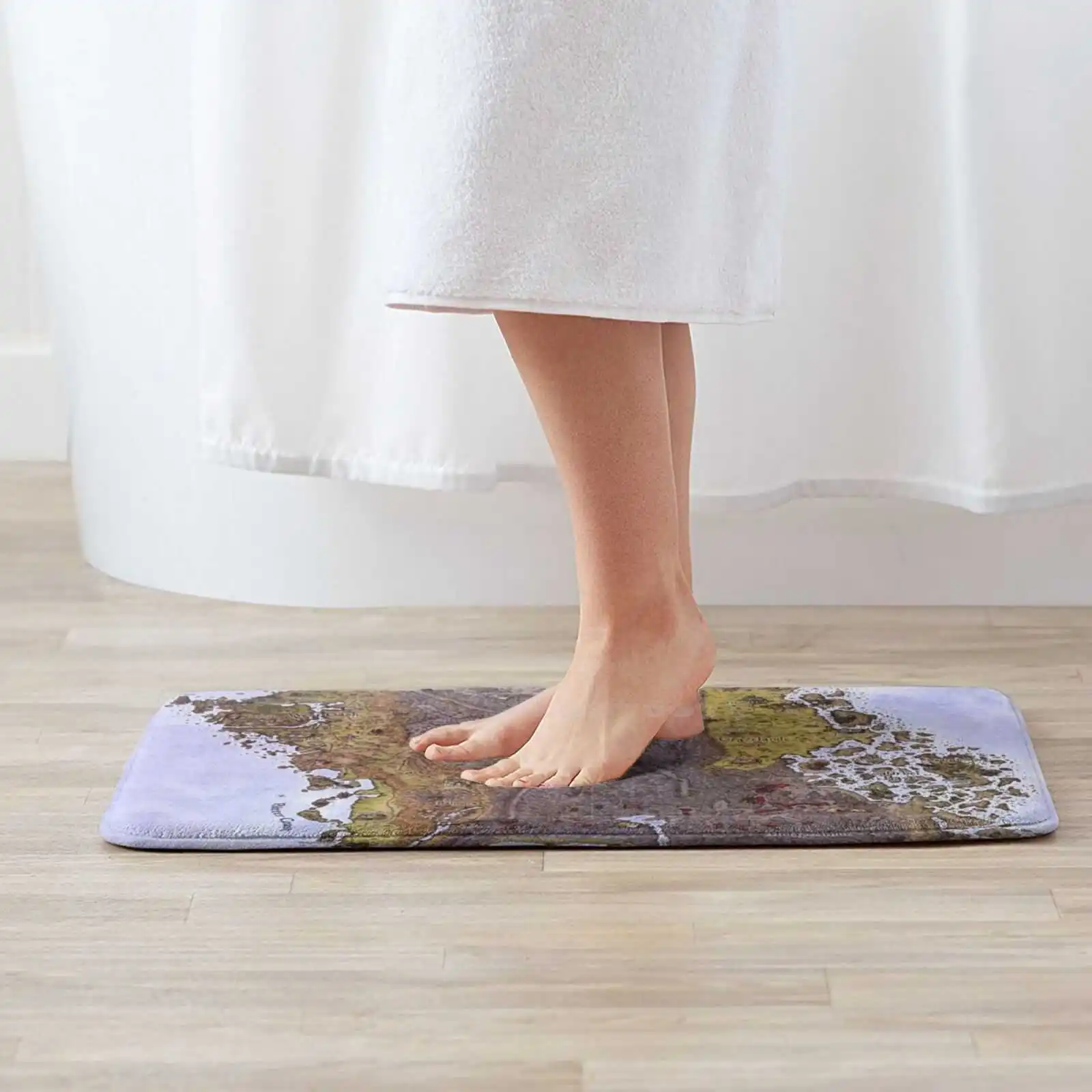 Мягкий Нескользящий Коврик 3D с дорожной картой забвения коврик подушка Тамриэль