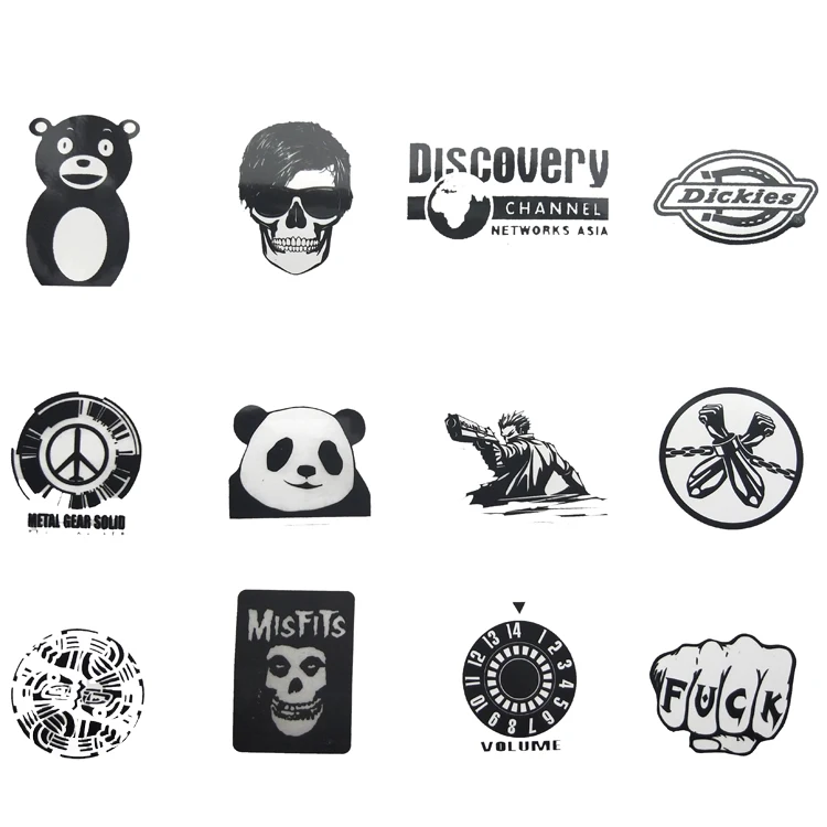 60 шт. черные и белые граффити водонепроницаемые автомобильные наклейки для