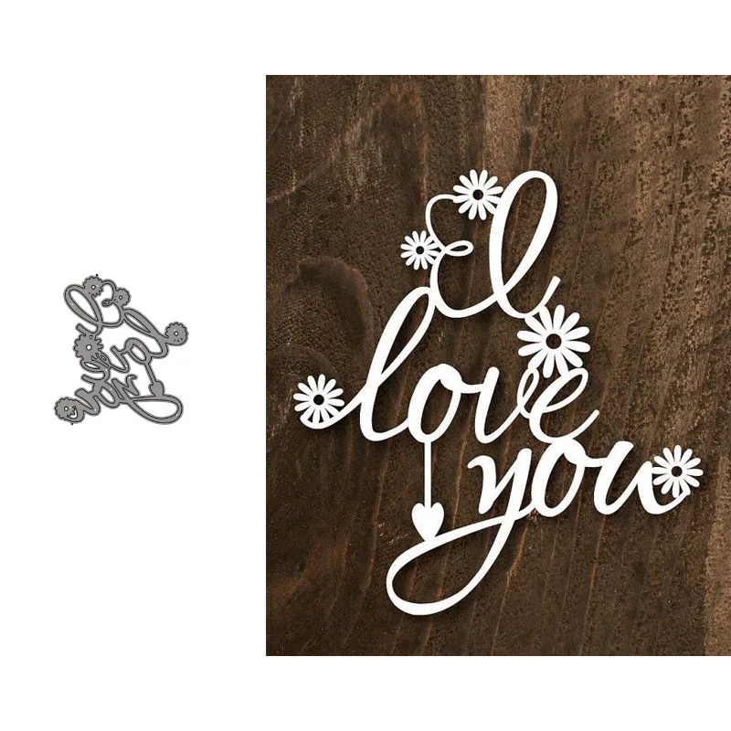 

Metal Cutting Dies LOVE YOU Stencil Template For DIY Scrapbooking Embossing Paper Cards Album Making Decorative Craft Dies Cut
