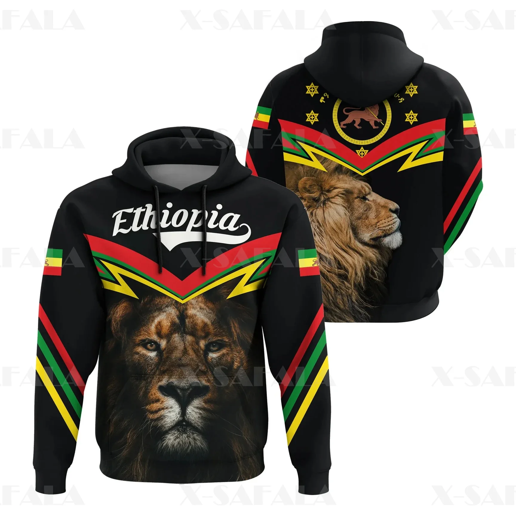 

Ethiopia County Flag Africa Tribe Lion Colorful 3D Print Hoodie Man Women Harajuku Outwear Hooded Pullover Tracksuits Casual-4