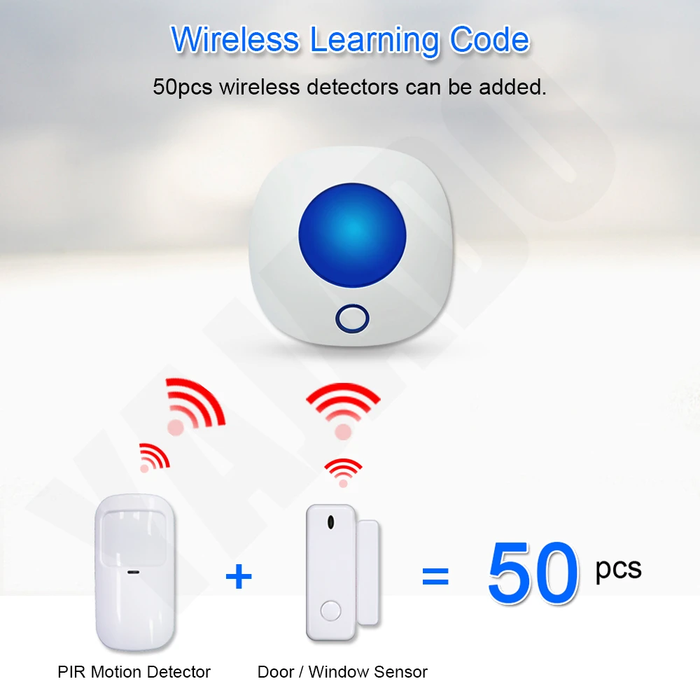 YAJADO Android и iOS Tuya WiFi домашняя система охранной сигнализации с беспроводными