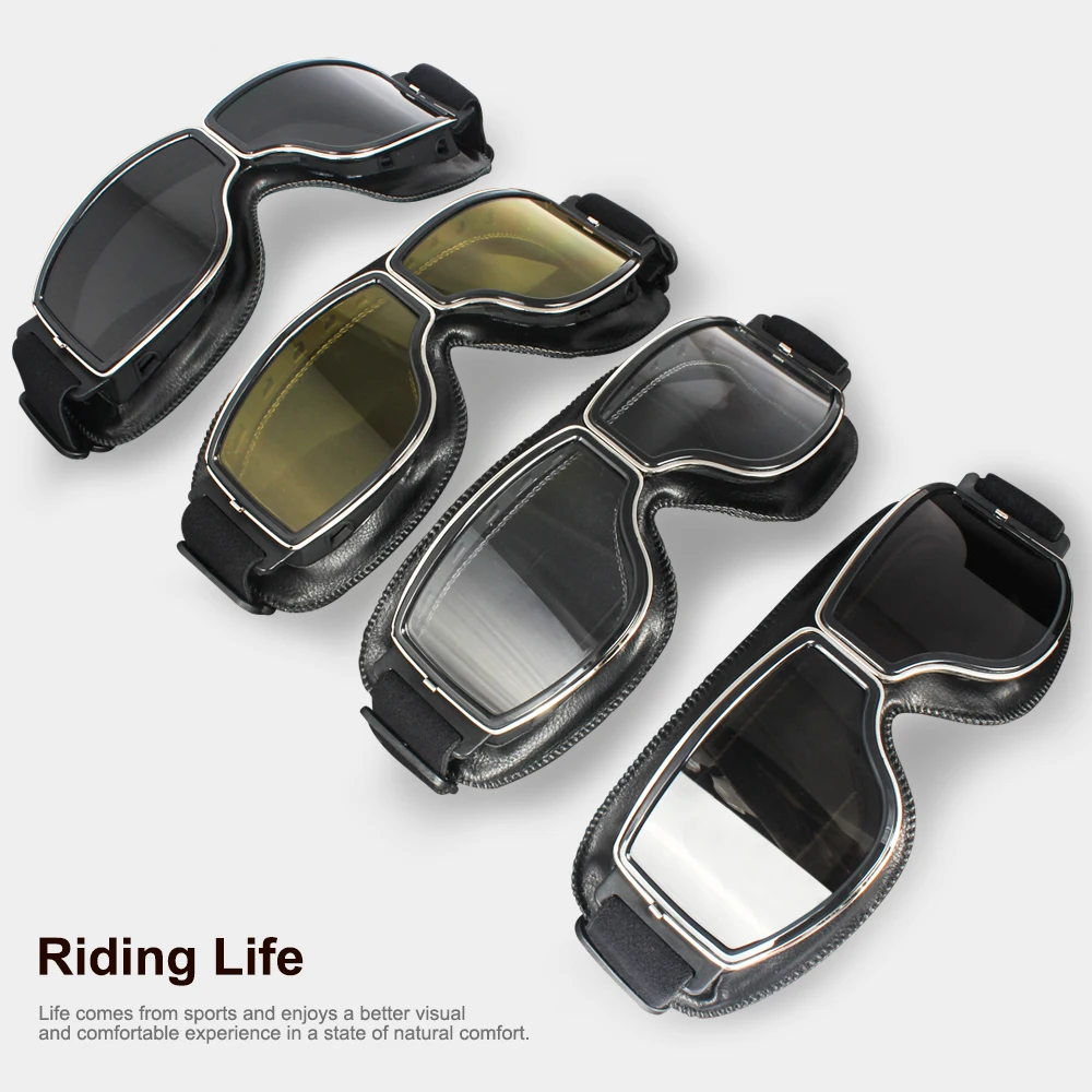 Ветрозащитные мотоциклетные защитные кожаные очки в стиле стимпанк