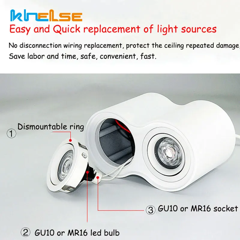 Потолочный светильник светодиодный с регулируемой яркостью 10 Вт GU10 220 В | Лампы и