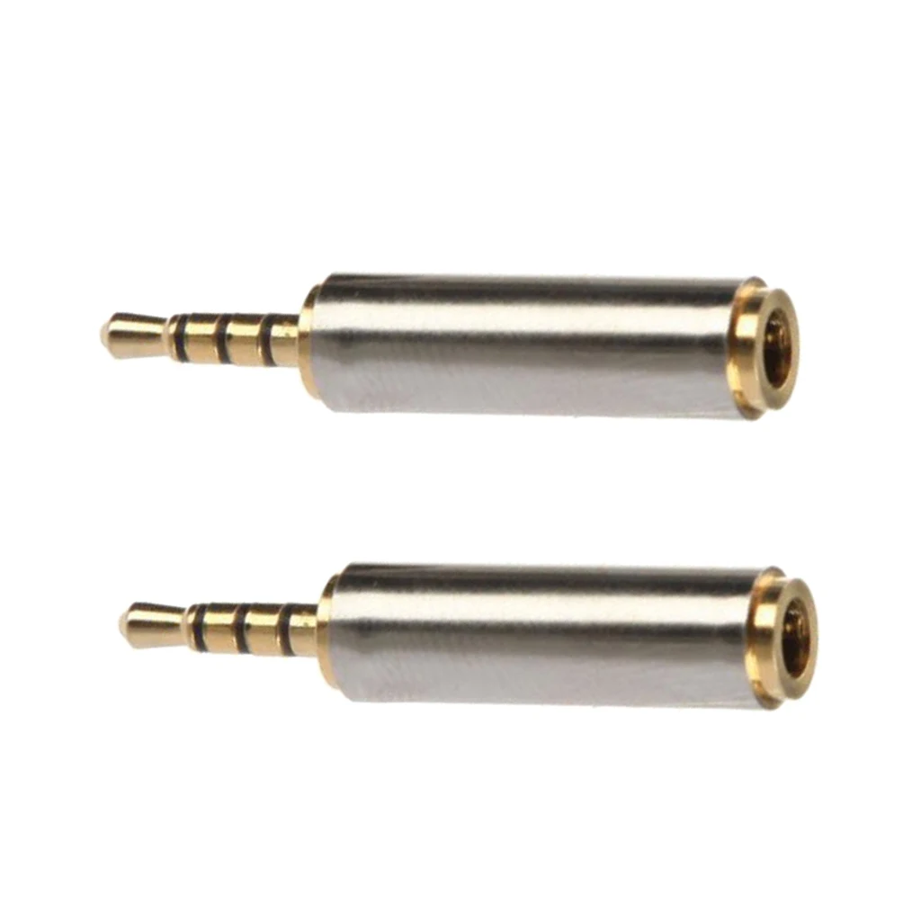 2 Pieces Gold New Audio 2.5mm Plug Male to 3.5mm Jack Female Aux Stereo Headset Adapter for iPODs Cellphones PDAm | Электроника