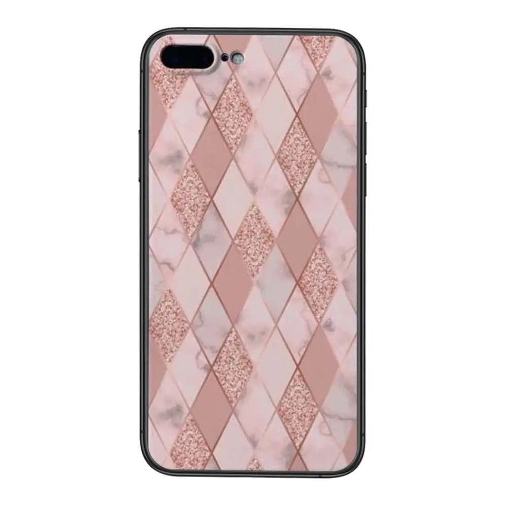 Для Apple iPhone 11 12 Pro Mini XS Max XR X 8 7 6 6S Plus 5 5S SE марокканская плитка Черная задняя Красивая
