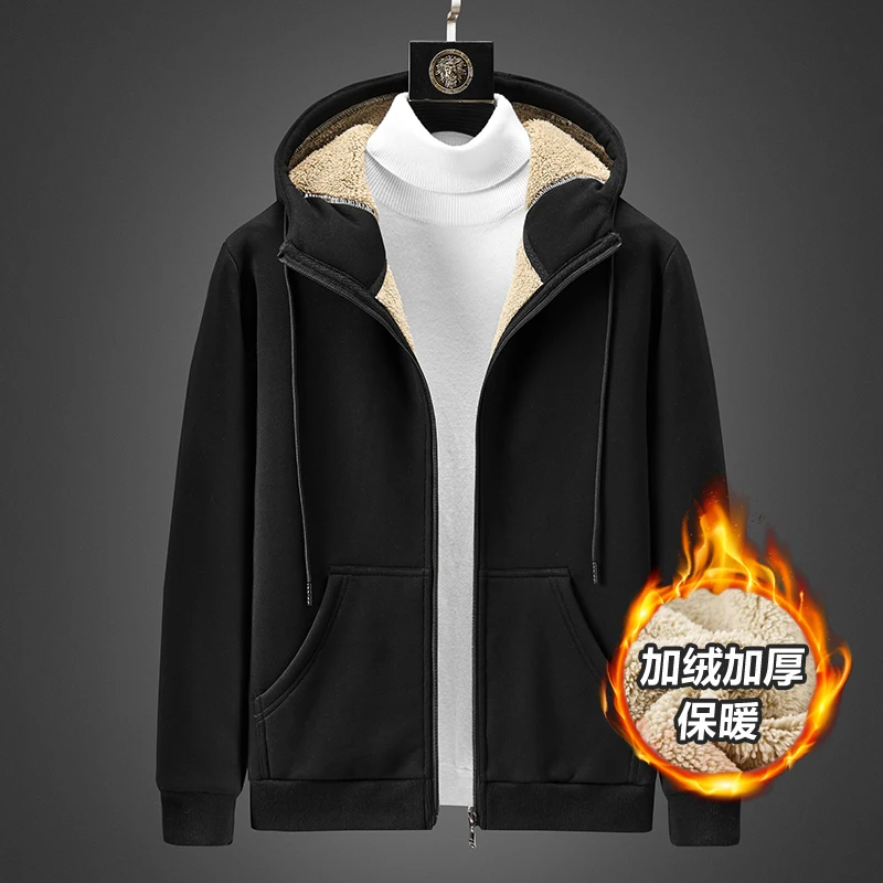 

Men's Winter Jackets Hooded Casual Coats Zipper Sweatshirts Male Winter Warm Thick Fleece Fashion Jacket Mens Clothing Outerwear