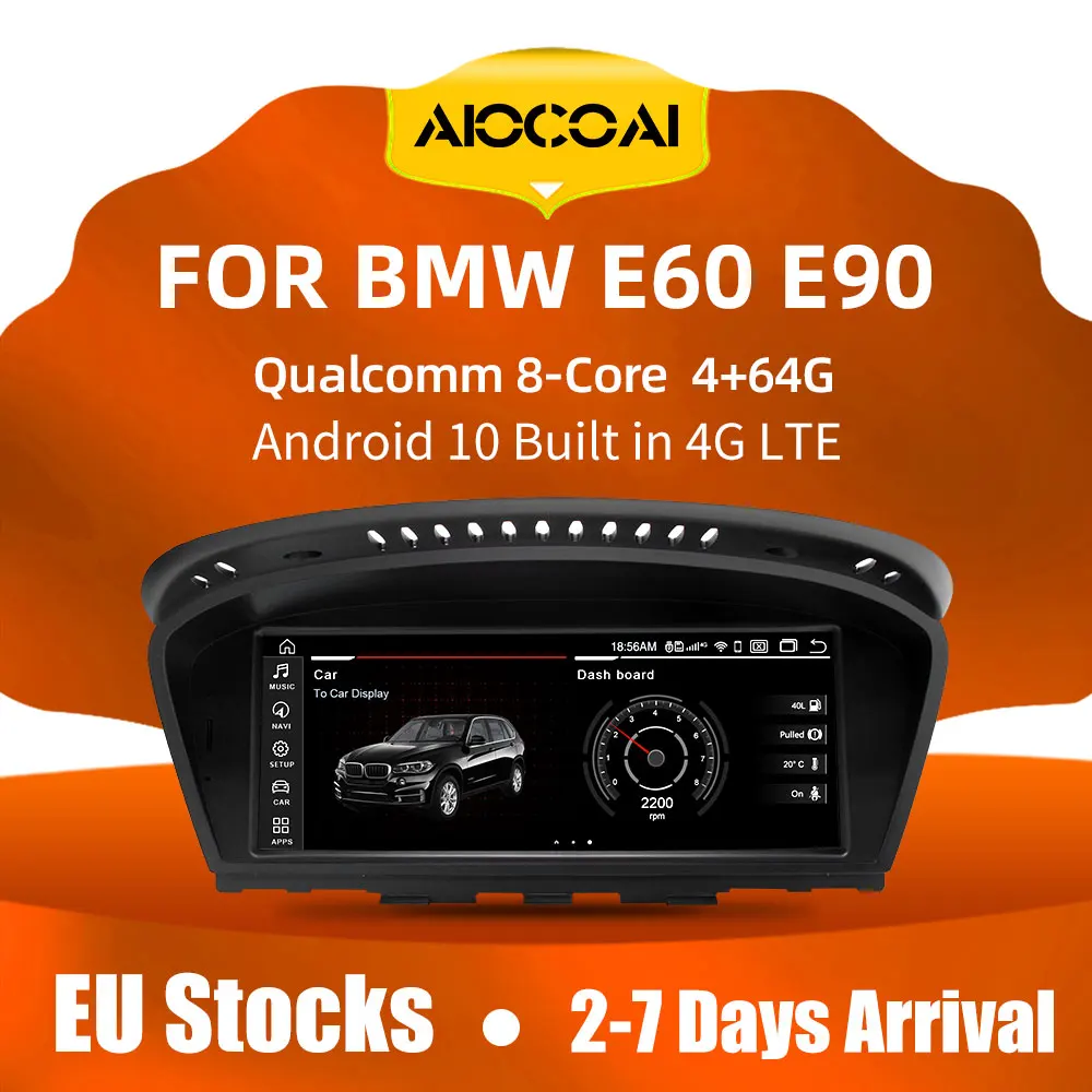 Автомобильный мультимедийный плеер с GPS навигацией 8 дюйма Android 10 Qualcomm для BMW серии