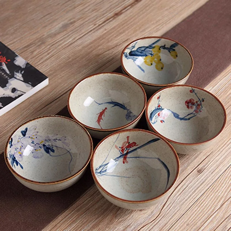 Цзиндэчжэнь ручная работа рисовые чаши подглазурная роспись растение Ramen чаша