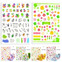 3d diy plaster statue stickers self adhesive nail art decoration manicure decal nails abstract lady face mix patterns sliders