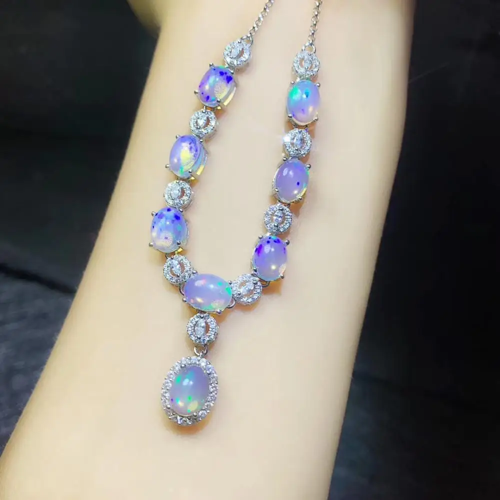 Natural Opal Necklace the only color-changing gem in world 925 Sterling silver party and wedding scene | Украшения и аксессуары
