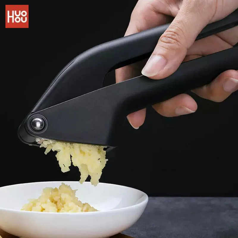 Original HUOHOU Kitchen Garlic Presser Manual Crusher Tool Micer Cutter Squeeze Fruit &amp Vegetable | Электроника