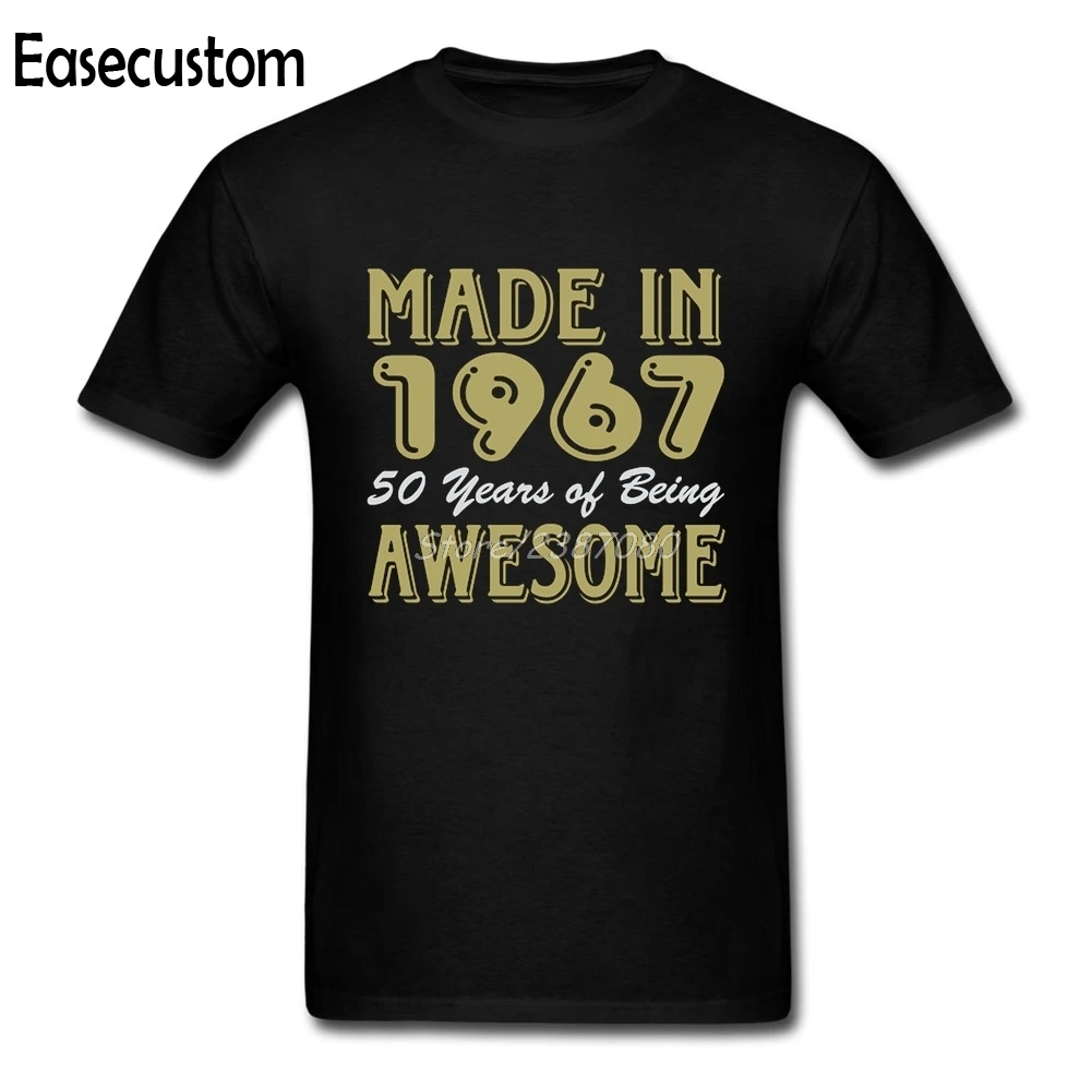 Easecustom сделано в 1967 50 лет удивительные Футболка короткий рукав пользовательские