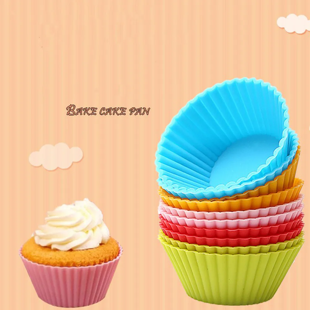 

8 шт./компл. силиконовая форма для торта, круглая форма для маффинов, капкейков, формы для выпечки, кухонные инструменты для украшения тортов ...