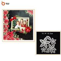 2021 christmas poinsettia flowers metal cutting dies diy scrapbooking embossing album punch crafts paper cards stencils