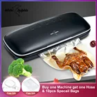 Вакуумный упаковщик White Dolphin, 220 В, 110 В, для сохранения продуктов питания, домашний Вакуумный пищевой упаковщик со шлангом и 10 пакетами для хранения