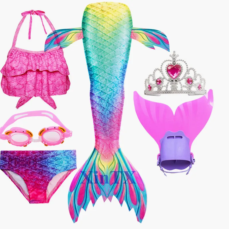 Купальный костюм для девочек с хвостом Русалочки купальный моноластами и