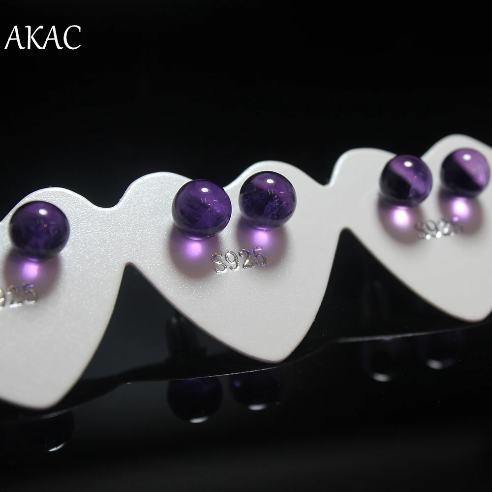 

5pairs AKAC approx6-7mm Tiny Light Bulb shape natural amethyst stud earrings for women earrings send randomly