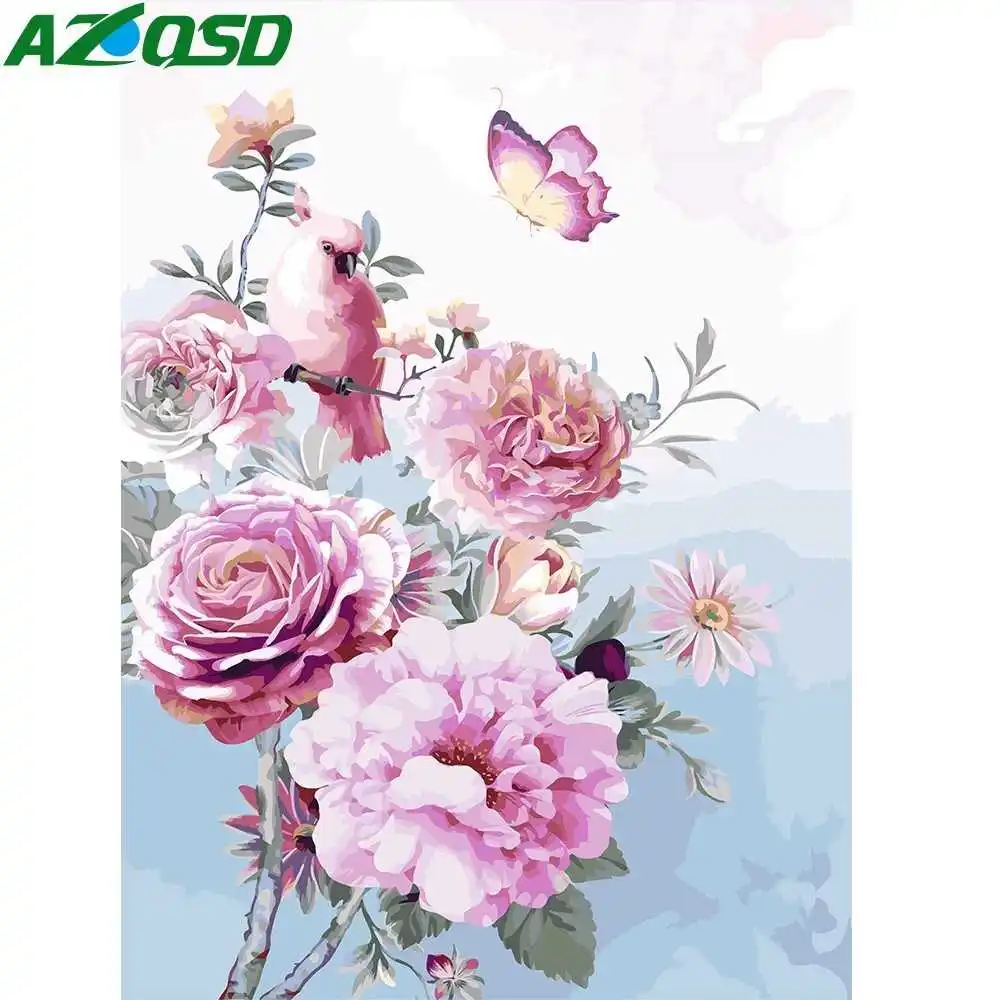 AZQSD картина маслом по номерам Цветок настенные картины Цвет Картина Розовые