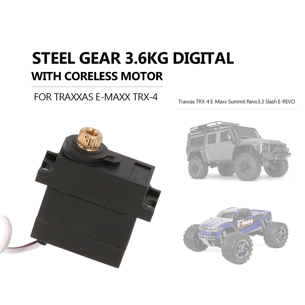 Цифровой водонепроницаемый сервопривод Mini Steel Gear 3 6 кг для Traxxas E Maxx Revo3.3 Slash