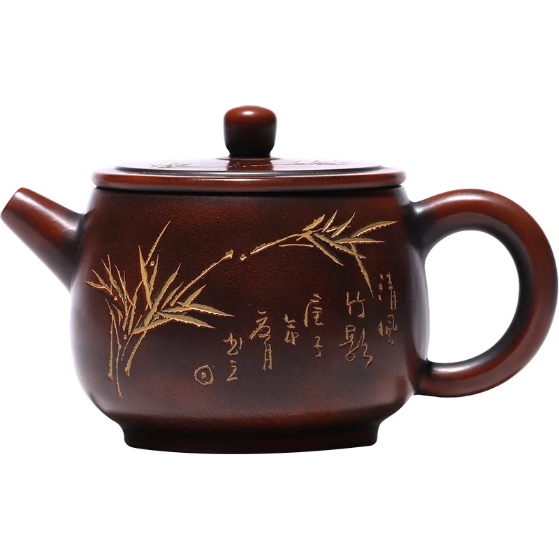 

Zisha teapot Yixing Mingjia raw material mine handmade teapot painting flower tea pot kungfu tea set