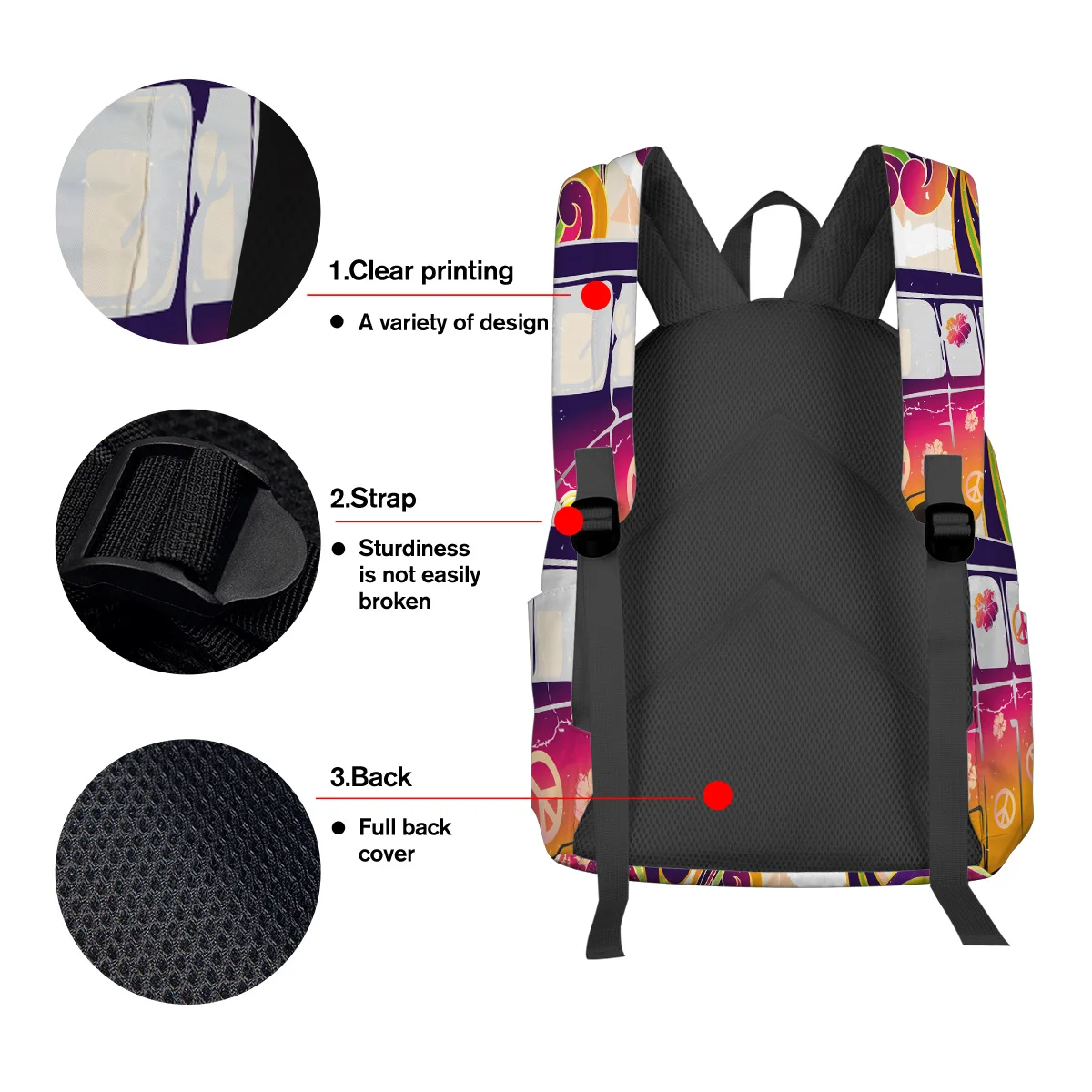 WHEREISART Цвет автобус рюкзаки для учеников начальной школы многоцелевой рюкзак