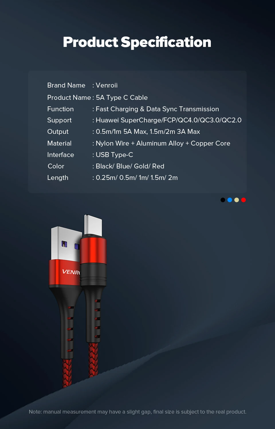 Venroii 5A usb type-C кабель для huawei mate 20 Pro P20 Lite Supercharge USBC кабель для быстрой зарядки type-C кабель для huawei P30 Pro