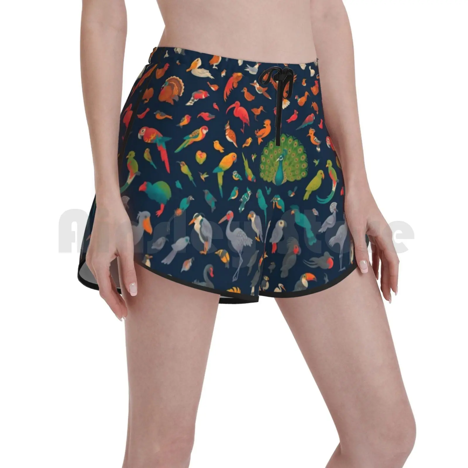 

Воздушный спектр: узоры, синие шорты для плавания, женские пляжные шорты, шорты для птиц, животных, природы, дикой природы, окружающей среды, ...