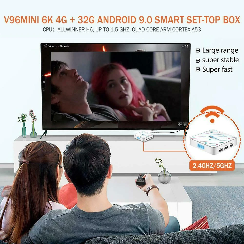 V96 6K Android 9,0 Smart tv телеприставка 4G+ 32/64/128G WiFi BT tv Box медиаплеер US/UK/EU/AUPlug