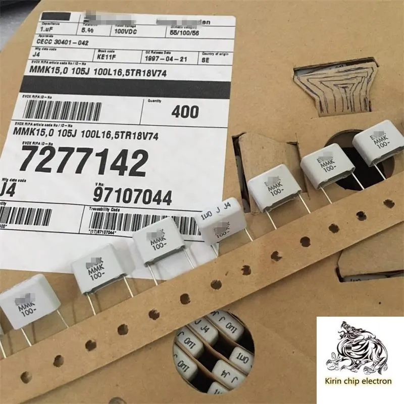 

400 шт./лот, новинка, серия MMK, 1 мкф 100 в, делитель температуры, бесконечная Емкость