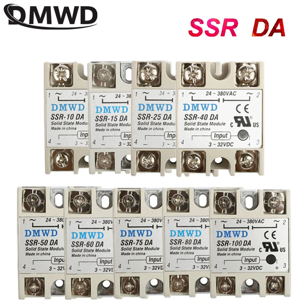 Фото Промышленное твердотельное реле SSR DA с защитным флагом SSR-40DA постоянный ток, радиатор переменного тока SSR-10DA SSR-15DA SSR-25DA №1