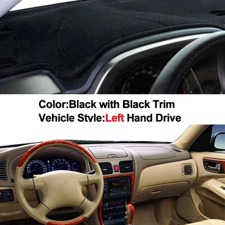 LHD Black Автомобильная внутренняя Автомобильная приборная панель, коврик для панели, коврик для приборной панели, подушка, накидка от солнца, 2 слоя для Nissan Sunny 2004 2005 - Название цвета: LHD Black