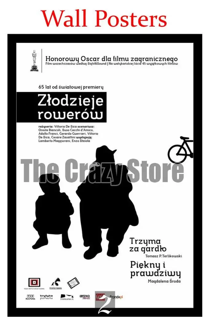 Велосипедные воры классические белые крафт бумажные картины винтажные