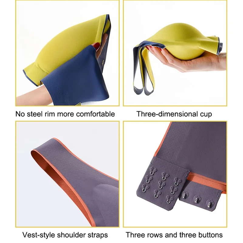 

Seamless Bra Push Up Bralette Underwear Bras For Women Cooling Gathers Shock-proof Female Intimate Comfortable Bra