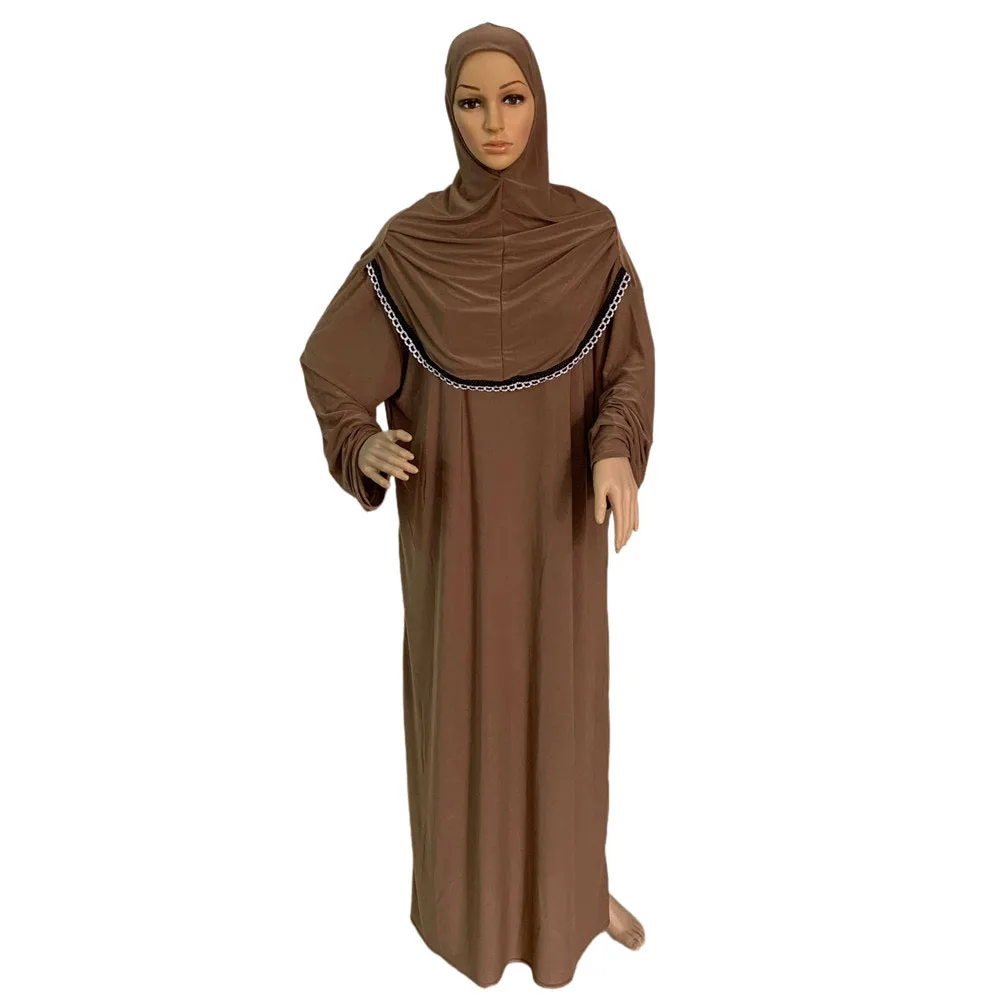 

Abaya Ramadan Muslim Hijab Dress Khimar Dubai Turkey Robe Islam Worship Prayer Robe Outfit Jilbab Arab Clothing Caftan Femme