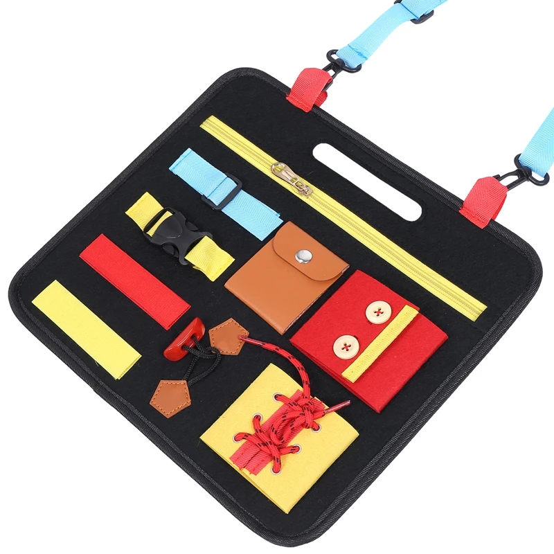 

Felt Hanging Board Kids Busy Board Toy Basic Skills Activity Board Early Educational Learning Toys Learn to Buckle Snap Zip Tie