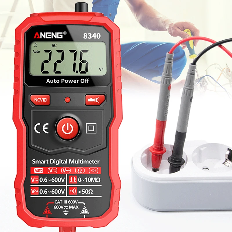 

Digital Multimeter True RMS Overload Protection 4000 Counts Resistance Temperature Capacitance Diode Multi Meter