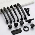 Однотонная мебельная фурнитура с одним отверстием, аксессуары, ручка для ящика, шкафа, двери в американском стиле, черная ручка для шкафа, гардероба