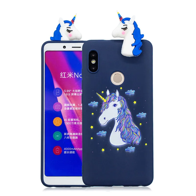 blue unicorn Милая панда, Единорог "," Сова "," Кошка "3D Мягкий силиконовый чехол из ТПУ для Xiaomi mi 8 A1 A2 Lite Red mi 8 8A 4A 5A Red mi 7 6 5 Note 8, 8, 7, 5 Pro S2 - Цвет: blue unicorn