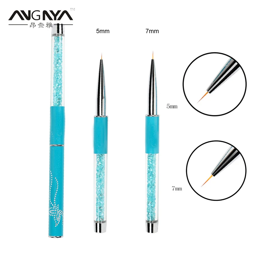 

Кисть для дизайна ногтей ANGNYA 5/7 мм, акриловый лайнер, кисть для французских линий в полоску, Цветочная сетка, кисть для рисования с колпачком для ручки, инструменты для маникюра